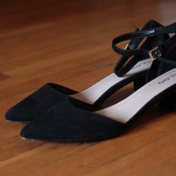 Aldo black suede pointed heels - Picture 2 of 3